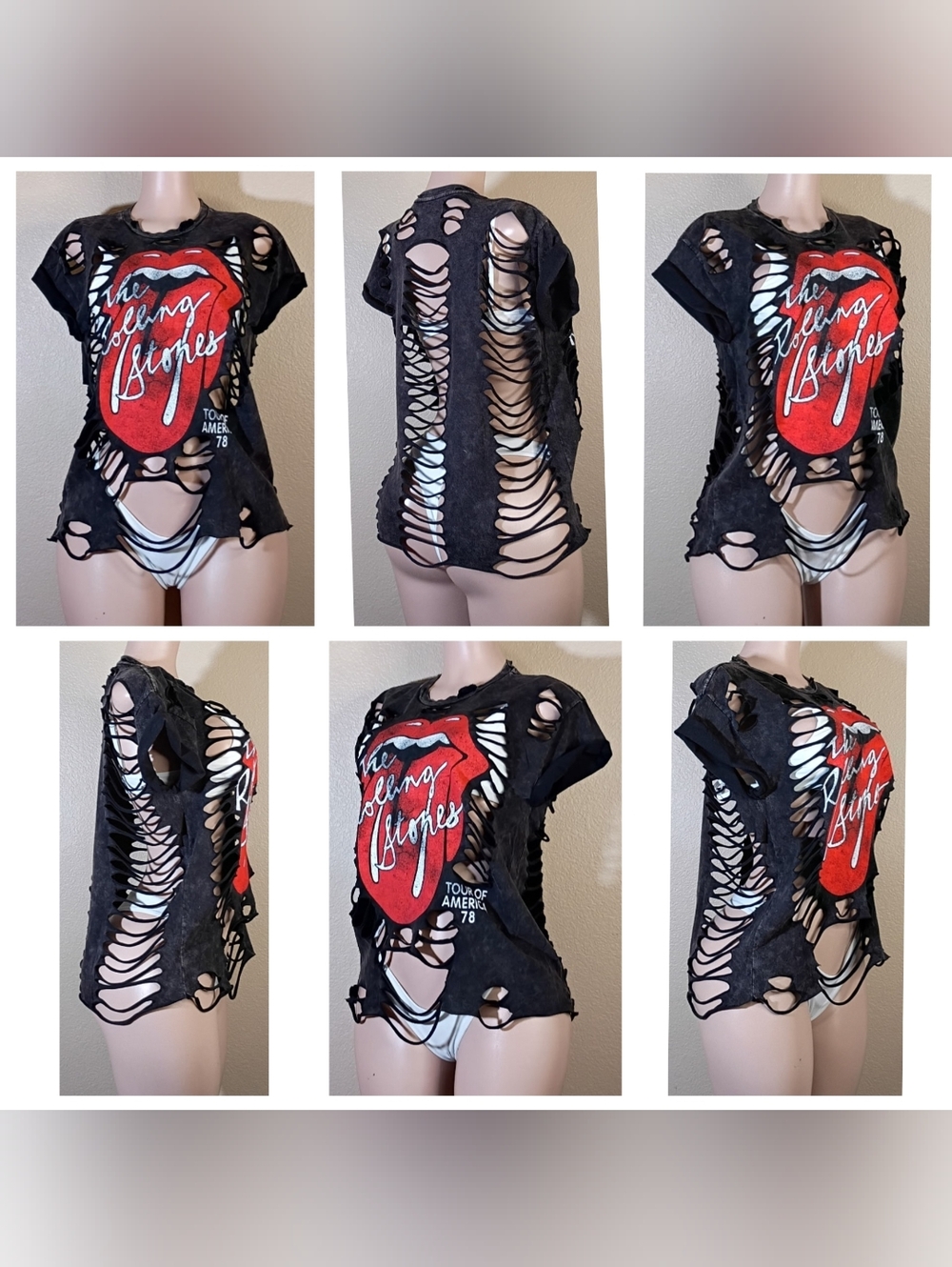 The Rolling Stones Custom Distressed Tshirt